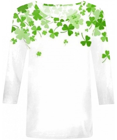 Womens St.Patrick's Day 3/4 Shirt St Patricks Day Shirt Women Shamrock Clover Lucky St. Patrick's Day Blouses Tops A3-r $6.91...