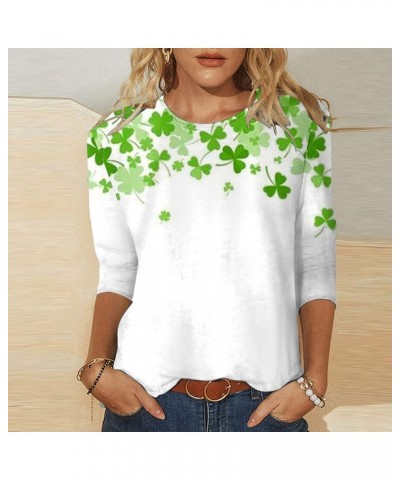 Womens St.Patrick's Day 3/4 Shirt St Patricks Day Shirt Women Shamrock Clover Lucky St. Patrick's Day Blouses Tops A3-r $6.91...