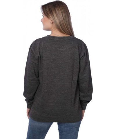 Women's Plus Size Active Fleece Pullover Sweatshirt Solid Charcoal Gray $8.66 Activewear