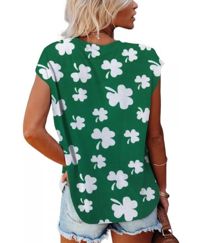 T Shirts for Women Loose Fit Cap Sleeve T Shirts with Pocket for Women Clover $10.32 Tops