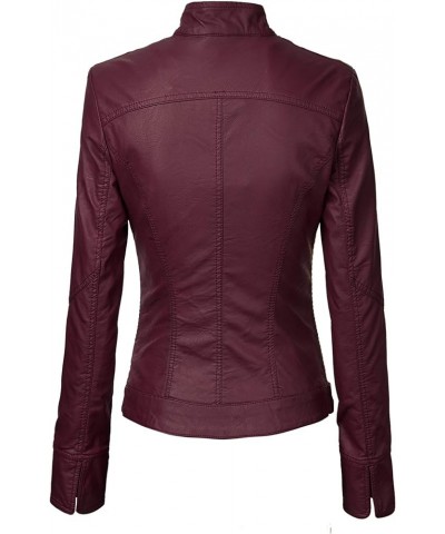 CTC Womens Dressy Vegan Leather Biker Jacket Wjc747_wine $28.02 Coats