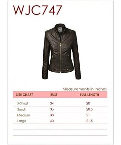 CTC Womens Dressy Vegan Leather Biker Jacket Wjc747_wine $28.02 Coats