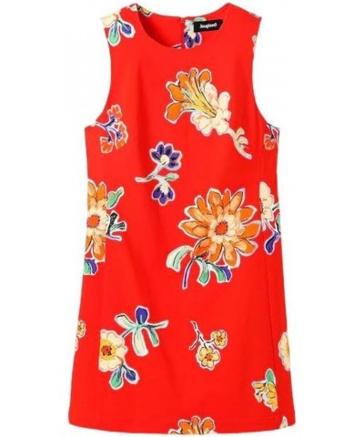 Women's Woman Woven Dress Sleeveless Red $39.47 Vests