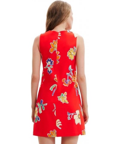 Women's Woman Woven Dress Sleeveless Red $39.47 Vests