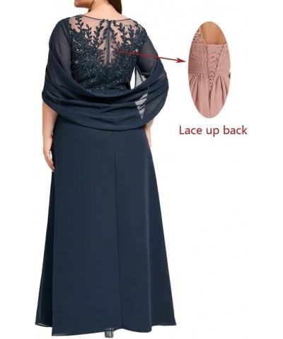 Mother of The Bride Dresses Pleated Sequins Plus Size Formal Evening Dress Lace Appliques Long Chiffon Evening Dress Scoop Co...