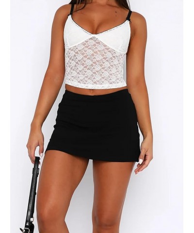 Women's Casual Elastic Waisted Slit Hem A-Line Summer Bodycon Short Mini Skirt Black $12.00 Skirts