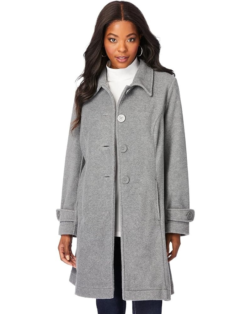 Women's Plus Size Plush Fleece Jacket Soft Coat Medium Heather Grey $33.54 Jackets