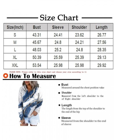 Women Graphic Hoodies Long Sleeve Buttons Neck Drawstrings Hoodie Tops Print Casual Spring Pullover Tunic Shirt Tee 011- Wate...