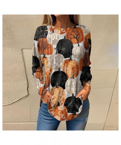 Women's Fall Long Sleeve Tunic Tops for Leggings Casual Sweatshirts Trendy Fall Gradient Printing Shirts for Work 2-ginger $4...