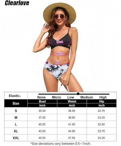 Women's Lace Up Bikini Set Strapy Cross Back Swimsuit Two Piece Cutout Adjustable Straps Bathing Suit Black $7.79 Swimsuits