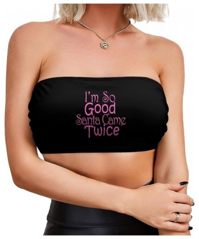 BITE ME Women's Sexy Crop Top Sleeveless Stretchy Solid Strapless Tube Top Funny-22 $7.50 Tanks