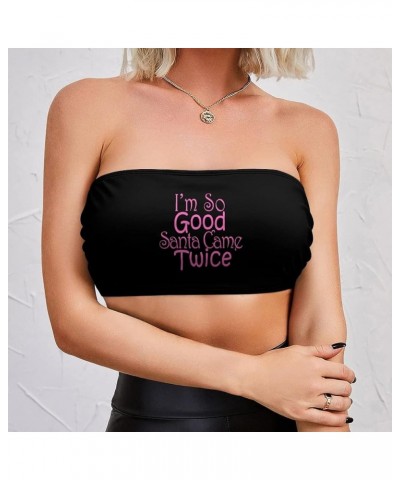 BITE ME Women's Sexy Crop Top Sleeveless Stretchy Solid Strapless Tube Top Funny-22 $7.50 Tanks