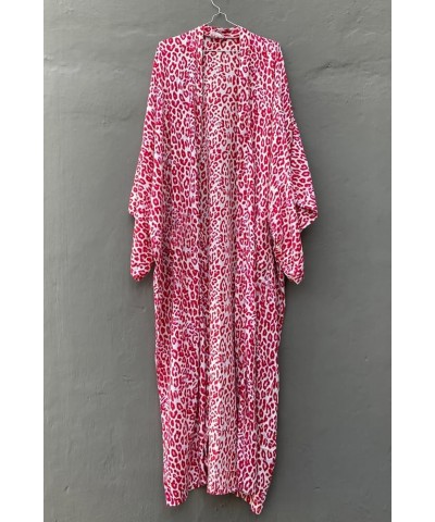 Women Long Cardigan Nightgown Roomy Homewear Oversized Maxi Kimono Cover Ups Robes E Red $15.89 Swimsuits