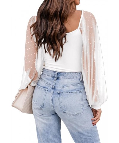 Women's Summer Shirts Casual Loose T-Shirts Blouses Tops Mesh Sleeve Tops-white $9.90 T-Shirts