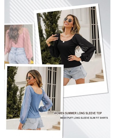 Women's Summer Shirts Casual Loose T-Shirts Blouses Tops Mesh Sleeve Tops-white $9.90 T-Shirts