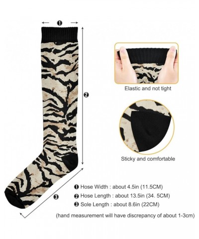 Women's Knee High Socks Compression Socks Unisex Casual Athletic Tube Sock Outdoor Sport Socks For Hiking Travel Tiger Leopar...