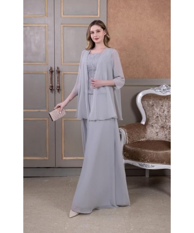 2 Piece Plus Size Mother of The Bride Dress with Jacket Long Chiffon Wedding Guest Formal Party Dresses for Mom Purple $37.50...