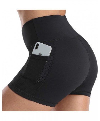 Yoga Shorts for Women, High Waist Biker Shorts, Tummy Control Workout Short with Side Pockets 1180 Pocket Black Shorts $9.17 ...