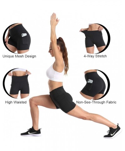 Yoga Shorts for Women, High Waist Biker Shorts, Tummy Control Workout Short with Side Pockets 1180 Pocket Black Shorts $9.17 ...