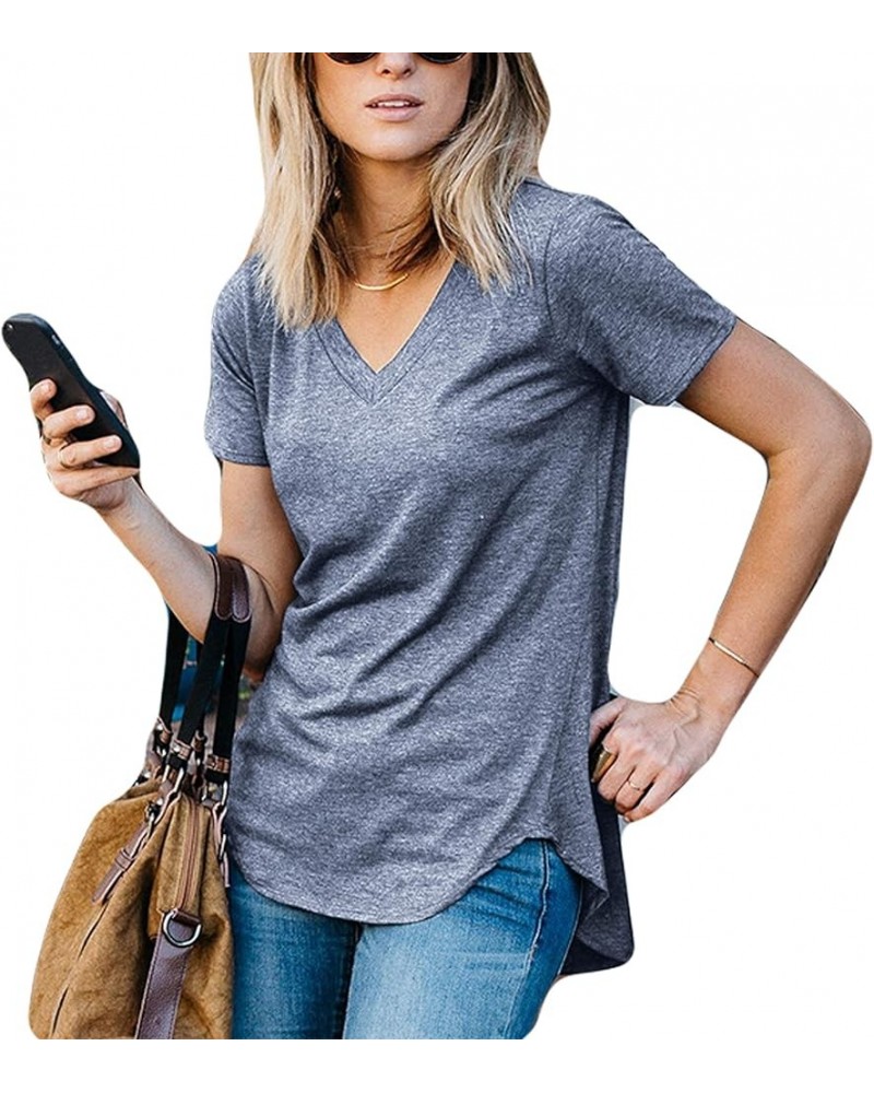 Apparel Women's Short Sleeve Loose Cut Relaxed T-Shirt Top Heather Steel Blue $12.00 T-Shirts