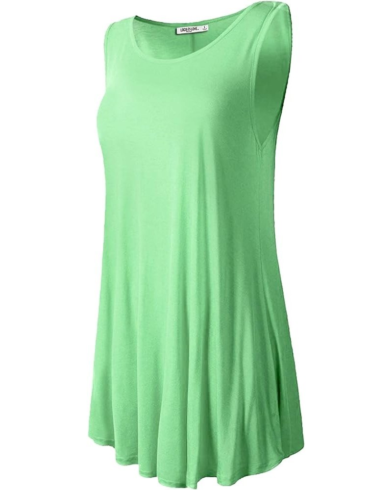 Women Solid Short sleeve/Sleeveless Tunic for Leggings Swing Tunic Flare Tank Tops S-5XL Plus Size Made in USA Wt2098_mint $1...