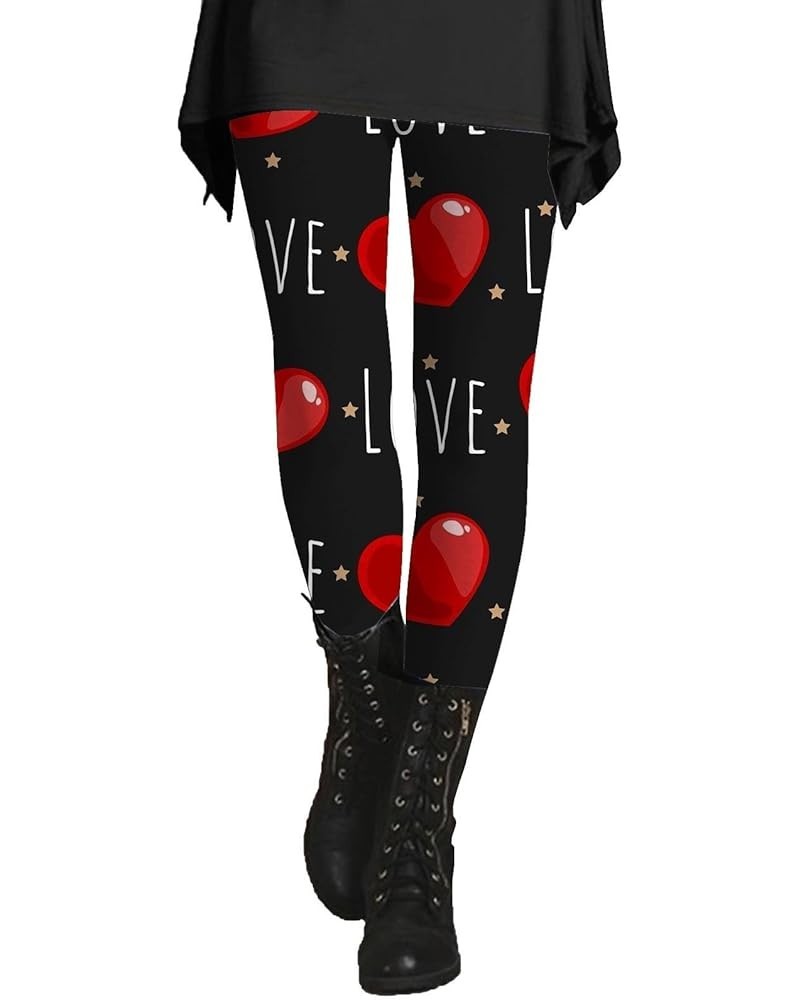 Holiday Leggings for Women Valentine Lights Valentine Heart Leggings for Women Heart Shiny Leggings for Women Black $11.40 Le...