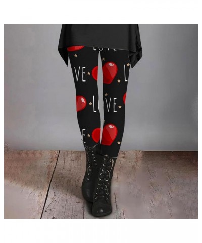 Holiday Leggings for Women Valentine Lights Valentine Heart Leggings for Women Heart Shiny Leggings for Women Black $11.40 Le...