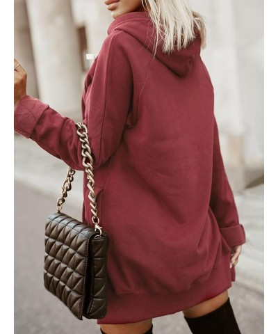 The Warmy Oversized Hoodie Dress, First Ones Oversized Hoodies, Women's Casual Pullover Long Sleeve Split Hem Brown $17.63 Ho...