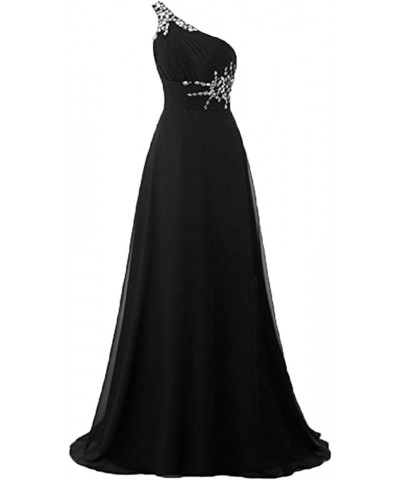 Women's One Shoulder Ombre Long Evening Prom Dress Wedding Party Gowns Black $38.64 Dresses