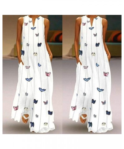 Summer Dresses for Women 2024 Casual Party Spaghetti Strap Floral Boho Beach Long Sundress Hawaiian Maxi Dress F White $7.65 ...