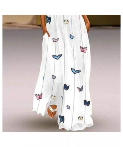 Summer Dresses for Women 2024 Casual Party Spaghetti Strap Floral Boho Beach Long Sundress Hawaiian Maxi Dress F White $7.65 ...