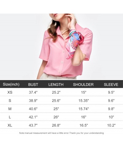 Silk Blouse for Women Button Down Shirts: Women's Short Sleeve Elegant Shirt 100% Pure Silk Casual Tops Summer Luxury Blouses...