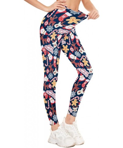 Women's Printed Leggings Christmas Pants High Waisted Yoga Workout Gym Soft Candy Cane $9.53 Leggings