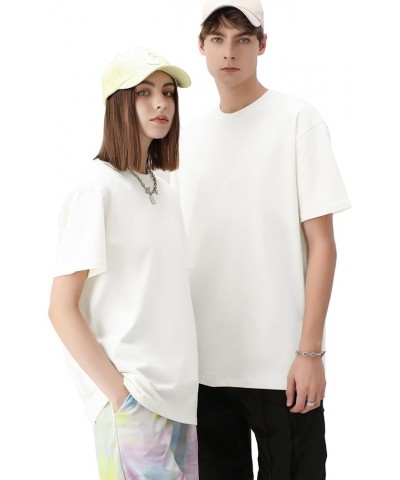 Men's Cotton T-Shirts Oversized Unisex Short Sleeve Crew Neck Loose Basic Tops Solid Athletic Lightweight White+pink+purple $...