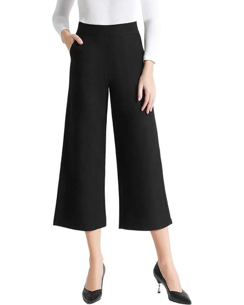 Wide Leg Pants for Women Trousers High Waisted Dress Pants Business Casual Summer Capris Stretch Pull On Work Slacks Black $3...