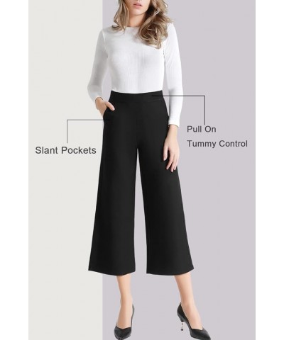 Wide Leg Pants for Women Trousers High Waisted Dress Pants Business Casual Summer Capris Stretch Pull On Work Slacks Black $3...