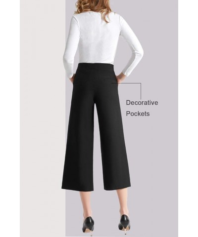 Wide Leg Pants for Women Trousers High Waisted Dress Pants Business Casual Summer Capris Stretch Pull On Work Slacks Black $3...