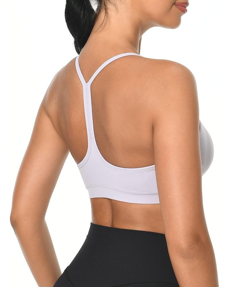 Women's Y Back Sports Bra Padded Racerback Spaghetti Thin Strap Support Workout Yoga Bra Regular Misty Lilac $15.04 Lingerie