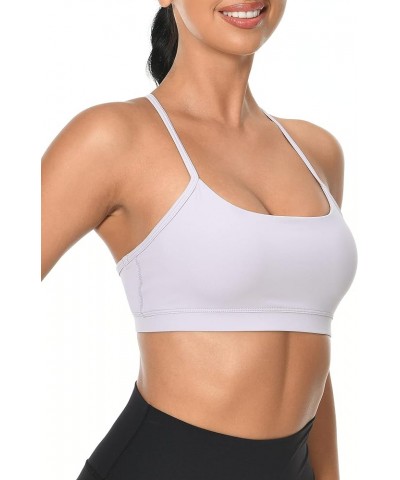 Women's Y Back Sports Bra Padded Racerback Spaghetti Thin Strap Support Workout Yoga Bra Regular Misty Lilac $15.04 Lingerie