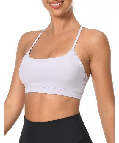 Women's Y Back Sports Bra Padded Racerback Spaghetti Thin Strap Support Workout Yoga Bra Regular Misty Lilac $15.04 Lingerie