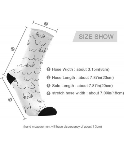 Mens Novelty Funny Crazy Athletic Tube Crew Socks Crayon Dress Socks Boobs the Breast $7.79 Activewear