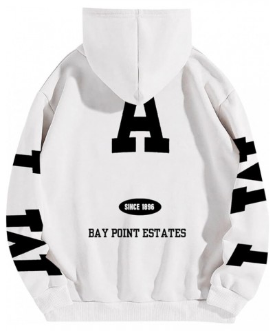 Miami Sweatshirt for Women Hoodie Long Sleeve Since 1896 Point Estates Printed Oversized Streetwear Hoodie White $12.59 Hoodi...