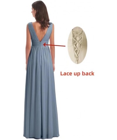 Women's Chiffon Bridesmaid Dresses with Sleeveless Empire Waist Deep V Neck Formal Evening Party Dress with Slit Coral $18.90...