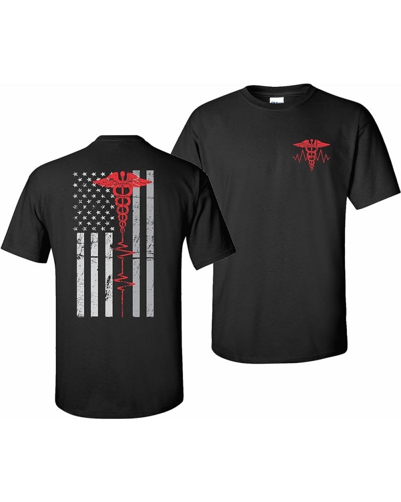 Patriot Apparel Nurse Thin Red Line Unisex T-Shirt Black $10.61 T-Shirts