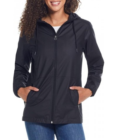 Women's Casual Lightweight Hooded Rain Jacket Black $15.89 Coats