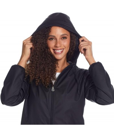 Women's Casual Lightweight Hooded Rain Jacket Black $15.89 Coats