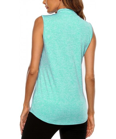 Women's Sleeveless Golf Tennis Polo Shirts Zip Up Workout Tank Tops (S-2XL) Green $16.52 Shirts