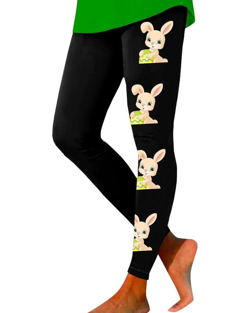 Easter Day Tummy Control Leggings for Women Casual Rabbit Colorful Eggs Print Workout Leggings Trendy Yoga Pants D01-yellow $...