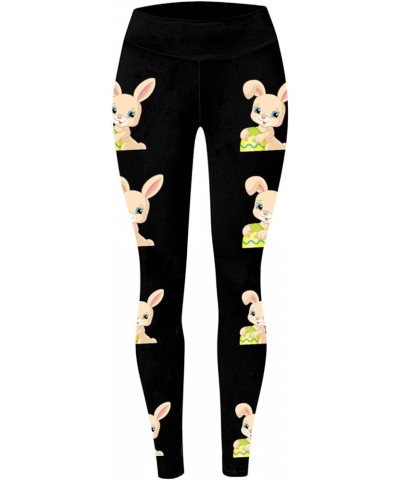 Easter Day Tummy Control Leggings for Women Casual Rabbit Colorful Eggs Print Workout Leggings Trendy Yoga Pants D01-yellow $...