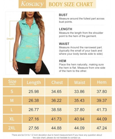 Women's Sleeveless Golf Tennis Polo Shirts Zip Up Workout Tank Tops (S-2XL) Green $16.52 Shirts